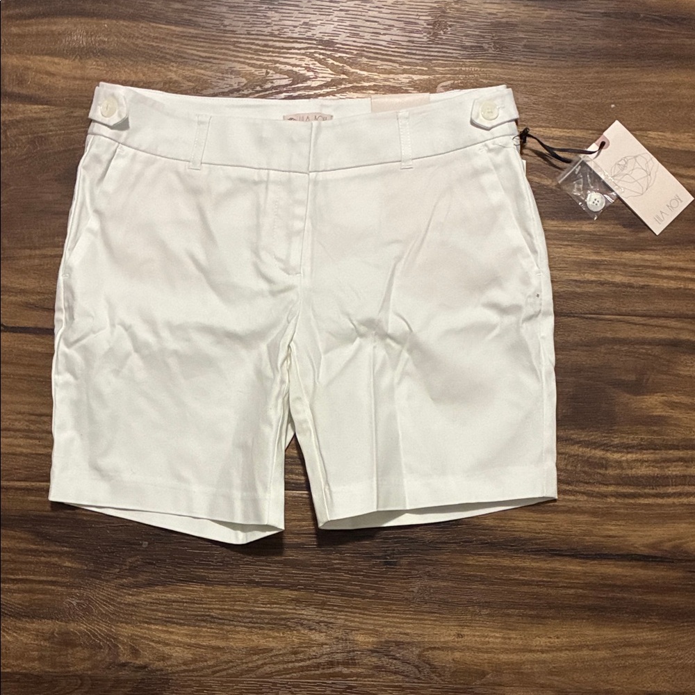 Lila Rose White Tailored Bermuda Shorts